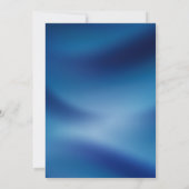 Blue Hydrangea & String Lights Navy Blue Wedding Kaart (Achterkant)