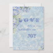 Blue Hydrangea Swirl Floral Style Invite Kaart (Voorkant)