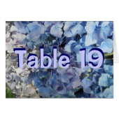 Blue Hydrangea Table Number Kaarten (Voorkant Horizontaal)