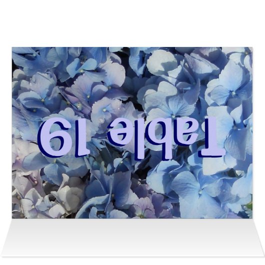 Blue Hydrangea Table Number Kaarten (Binnen Horizontaal (Boven))