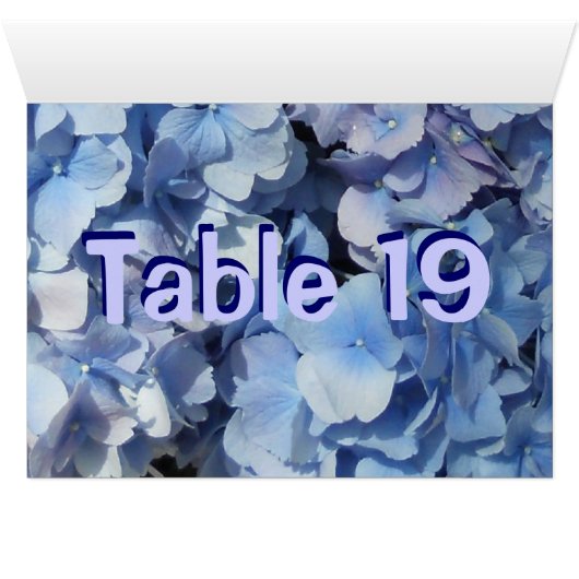 Blue Hydrangea Table Number Kaarten (Binnen Horizontaal (Onder))