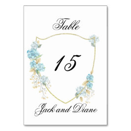 Blue Hydrangea Table Number Kaarten