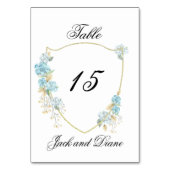 Blue Hydrangea Table Number Kaarten (Achterkant)