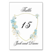 Blue Hydrangea Table Number Kaarten (Voorkant)