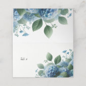 Blue Hydrangea Tafel Zitnummers Plaats Kaart Plaatskaartje (Buitenkant ongevouwen)