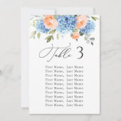 Blue Hydrangea Tafelnummer Zitkaarten Kaarten (Voorkant)