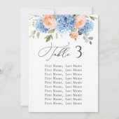 Blue Hydrangea Tafelnummer Zitkaarten Kaarten (Achterkant)