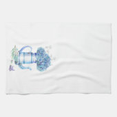 Blue Hydrangea Teapot Farmhouse Pastel Floral Theedoek (Horizontaal)