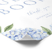 Blue Hydrangea Teken ons gastenboek bruiloft Poste Poster (Hoek)