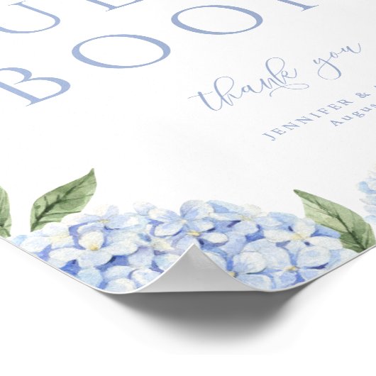 Blue Hydrangea Teken ons gastenboek bruiloft Poste Poster (Hoek)