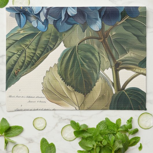 Blue Hydrangea Theedoek (Gevouwen)
