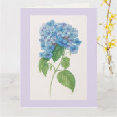 Blue Hydrangea Thinking of You | Printable Greetin Kaart (Gele Bloem)