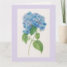 Blue Hydrangea Thinking of You | Printable Greetin Kaart