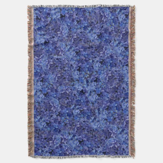 Blue Hydrangea Throw Deken (Voorkant Verticaal)