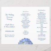 Blue Hydrangea Tri-Fold Wedding Program Sjabloon (Voorkant)