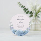 Blue Hydrangea Tuin Save the Date (Staand voorkant)