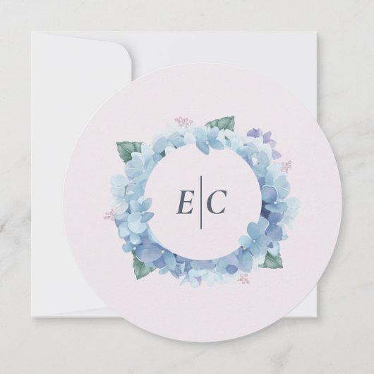 Blue Hydrangea Tuin Save the Date (Achterkant)