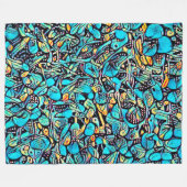 Blue Hydrangea Urban Art Fleece Blanket (Voorkant (Horizontaal))