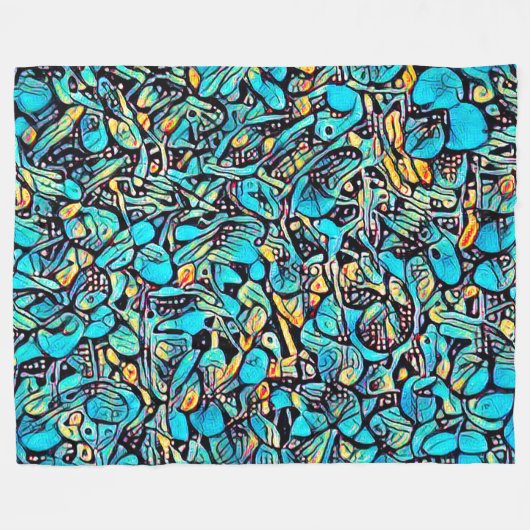 Blue Hydrangea Urban Art Fleece Blanket (Voorkant (Horizontaal))