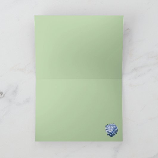 Blue Hydrangea Verjaardagskaart Kaart (Binnen)