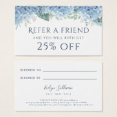 Blue Hydrangea verwijzingskaart Visitekaartje (Voorkant /achterkant)