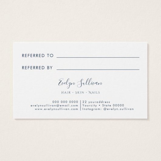 Blue Hydrangea verwijzingskaart Visitekaartje (Achterkant)