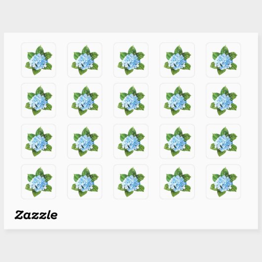 Blue Hydrangea Vierkante Sticker (Vel)