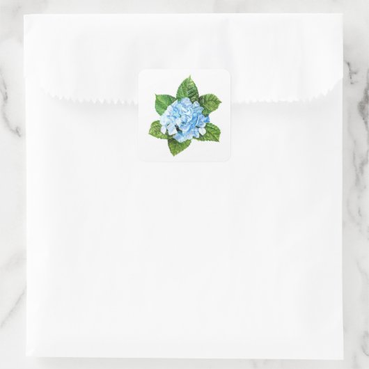 Blue Hydrangea Vierkante Sticker (Tas)