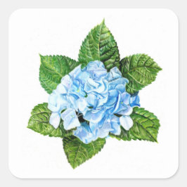 Blue Hydrangea Vierkante Sticker