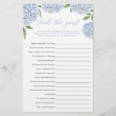 Blue Hydrangea Vind de Guest Paper Game Kaart (Voorkant)
