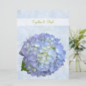 Blue Hydrangea Vow Renewal Uitnodiging (Staand voorkant)