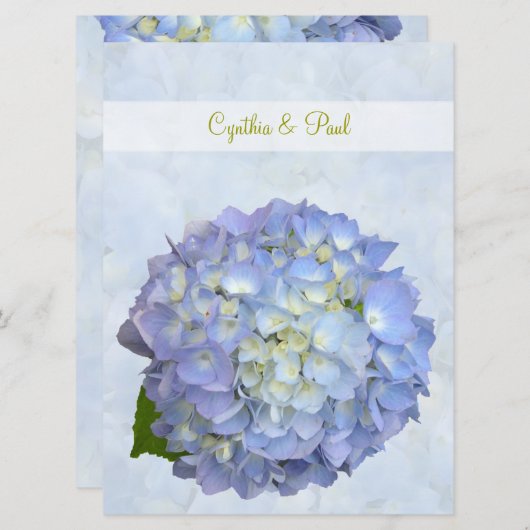 Blue Hydrangea Vow Renewal Uitnodiging (Voorkant / Achterkant)