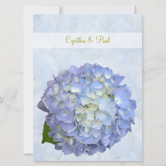 Blue Hydrangea Vow Renewal Uitnodiging (Voorkant)
