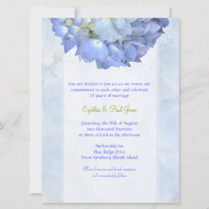 Blue Hydrangea Vow Renewal Uitnodiging