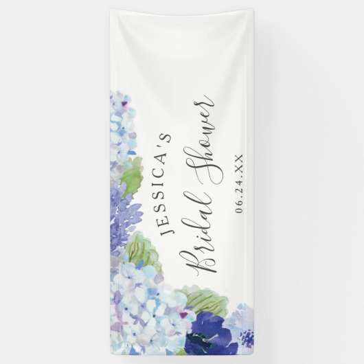 Blue Hydrangea Vrijgezellenfeest Banner (Verticaal)