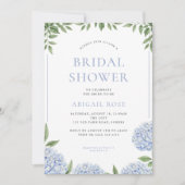 Blue Hydrangea Vrijgezellenfeest Bloemen Lijst Kaart (Voorkant)