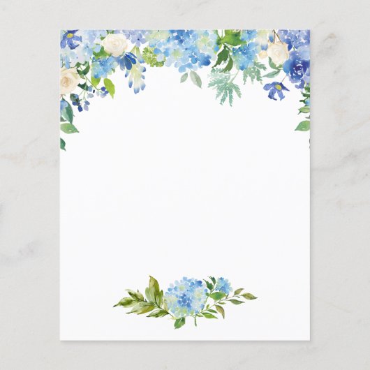 Blue Hydrangea Vrijgezellenfeest Date Night Idea K Flyer (Achterkant)