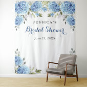 Blue Hydrangea Vrijgezellenfeest foto achtergrond Wandkleed (In situ)