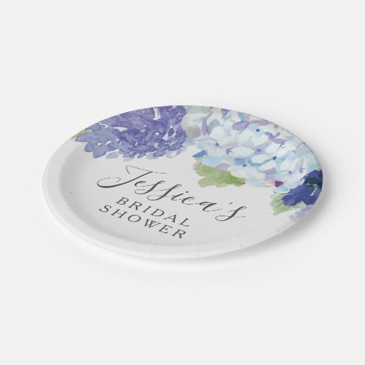 Blue Hydrangea Vrijgezellenfeest Party Borden Papieren Bordje (Gekanteld)