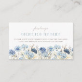 Blue Hydrangea Vrijgezellenfeest Recept Aanvraag Informatiekaartje (Voorkant)