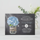 Blue Hydrangea Vrijgezellenfeest Rustic Chalkboard Kaart (Staand voorkant)