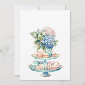 Blue Hydrangea Vrijgezellenfeest Tea Party Kaart (Achterkant)