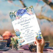 Blue Hydrangea Vrijgezellenfeest Tea Party Kaart