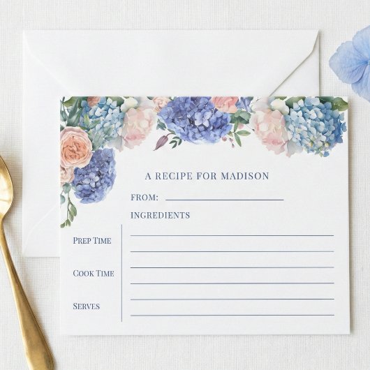 Blue Hydrangea Vrijgezellenfeest Tea Recept Kaart