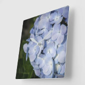 Blue Hydrangea Wall Clock Vierkante Klok (Hoek)