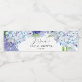 Blue Hydrangea Water Bottle Label Waterfles Etiket (Enkel label)