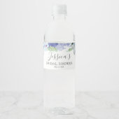 Blue Hydrangea Water Bottle Label Waterfles Etiket (Voorkant)