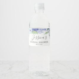 Blue Hydrangea Water Bottle Label Waterfles Etiket