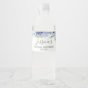 Blue Hydrangea Water Bottle Label Waterfles Etiket