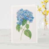 Blue Hydrangea Watercolor Botanical Card | Elegant Kaart (Gele Bloem)